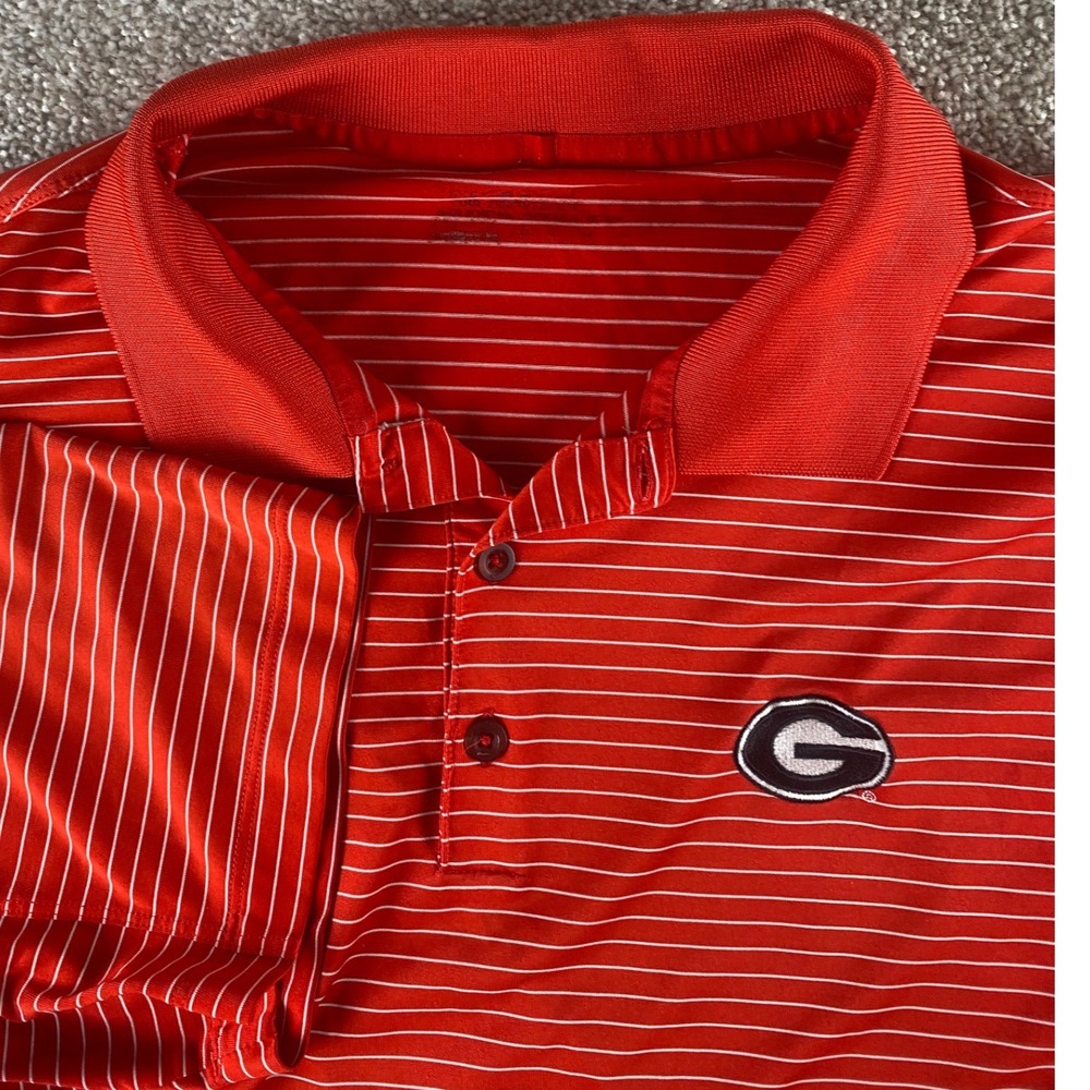 Nike Golf Georgia Bulldogs Performance Polo Shirt Mens XL Red Striped 585748-657